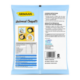 Armaan Wholemeal Chapatti 10 Pieces by Armaan — back view showing ingredients and product details, studio product photo on white background