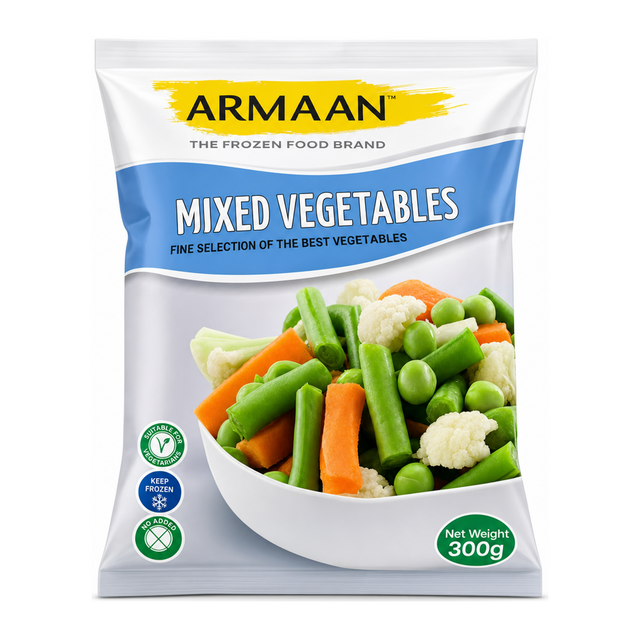 Armaan Mixed Vegetables by Armaan — front view showing product label and branding, studio product photo on white background