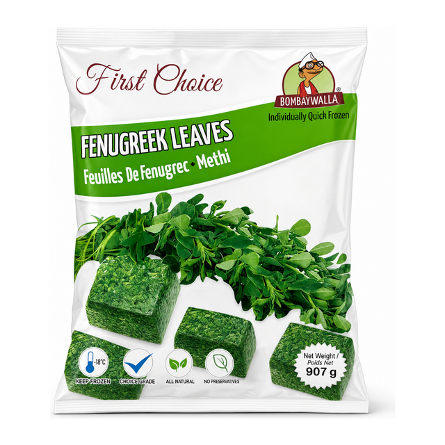 Bombaywalla Fenugreek Leaves by Bombaywalla — front view showing product label and branding, studio product photo on white background