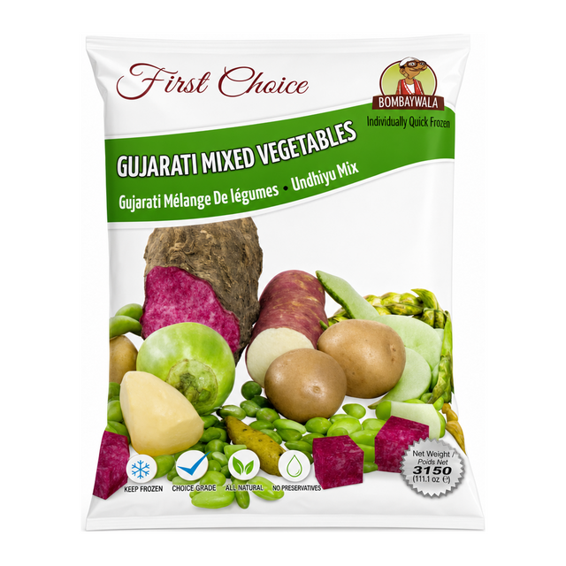 Bombaywalla Gujarati Mixed Vegetables by Bombaywalla — front view showing product label and branding, studio product photo on white background