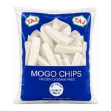 Taj Mogo Chips Frozen Cassava Fries by Taj — front view showing product label and branding, studio product photo on white background