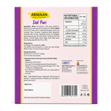 Armaan Dal Puri 10 Pieces by Armaan — back view showing ingredients and product details, studio product photo on white background
