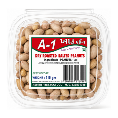 A-1 Dry Roasted Salted Peanuts by A-1 — front view showing product label and branding, studio product photo on white background