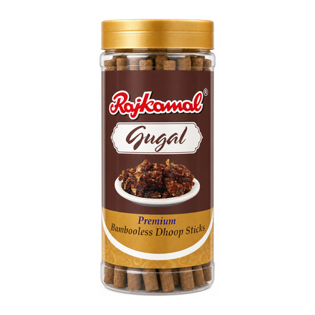 Rajkamal Gugal Premium Bambooless Dhoop Sticks 80g by Rajkamal Religious Items — front view showing product label and branding, studio product photo on white background
