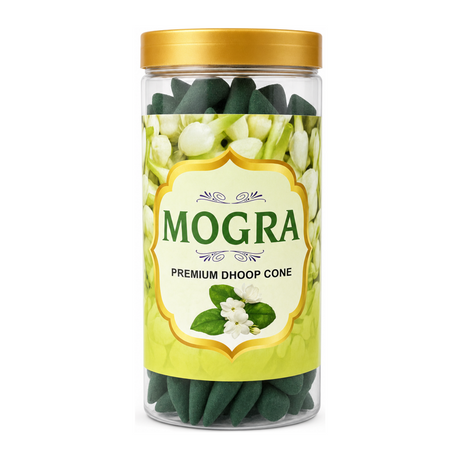 Premium Dhoop Cone Mogra by Zigma — front view showing product label and branding, studio product photo on white background