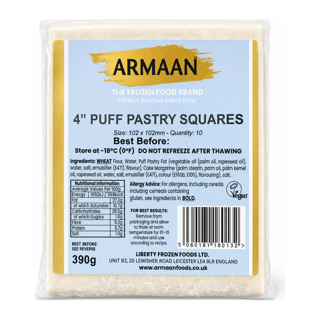 Armaan Puff Pastry Squares 4" by Armaan — front view showing product label and branding, studio product photo on white background